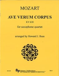 Ave Verum Corpus, KV 618 SATB Saxophone Quartet cover